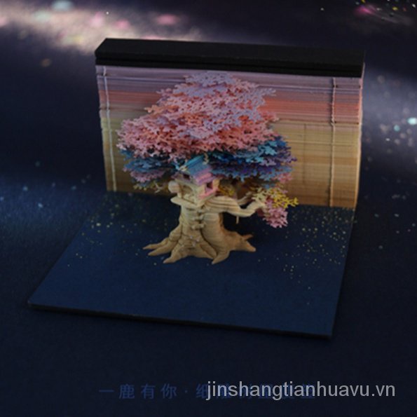 Giấy note Ghi Chú Họa Tiết Ngôi Nhà Cây 3d Sáng Tạo