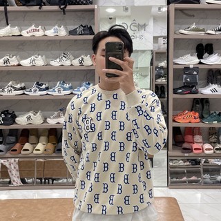 [CHÍNH HÃNG] Áo SWEATER MLB MONOGRAM BOSTON - BE - CODE: 3AMTM0231