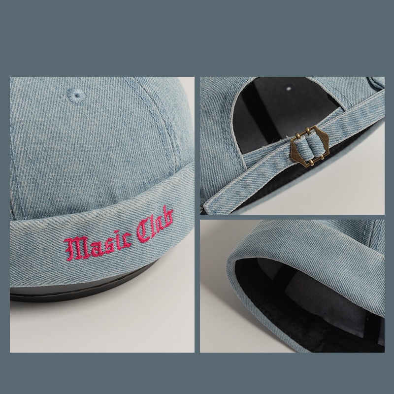 Mũ denim Họa Tiết Thêu Phong Cách hip hop Thời Trang Cho Nam Và Nữ