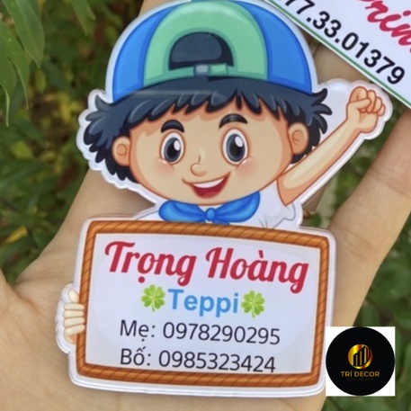 Móc khoá thương hiệu, in bảng tên treo balo cho bé ngộ nghĩnh dể thương AC.GIFT