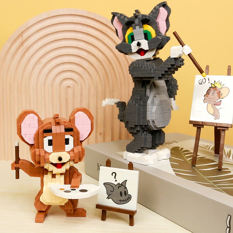 Đồ Chơi Lắp Ráp Mô Hình Nhân Vật tom Và jerry