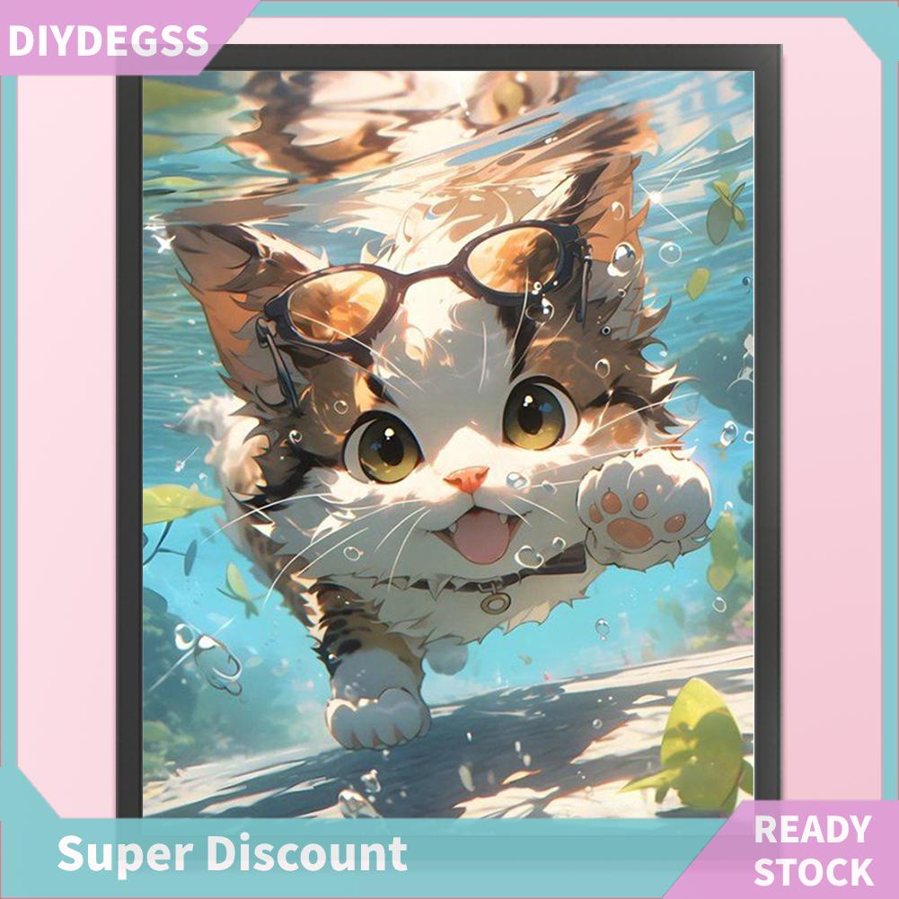 Tranh Thêu Chữ Thập Diy Hình Mèo Bằng cotton Thân Thiện Với Môi Trường 11ct 40x50cm