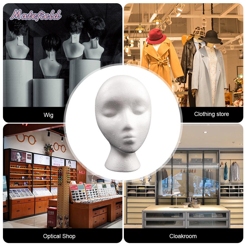 Đầu Ma Nơ Canh Nữ Bằng Xốp Trưng Bày Tóc Giả / Mắt Kính Siêu Bền