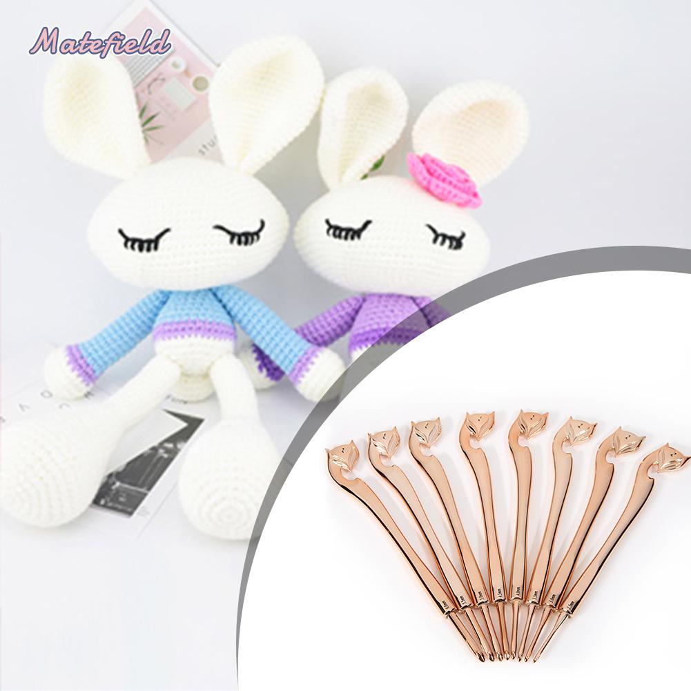 Bộ 8 Kim Đan Móc Len Hình Cáo Vàng diy