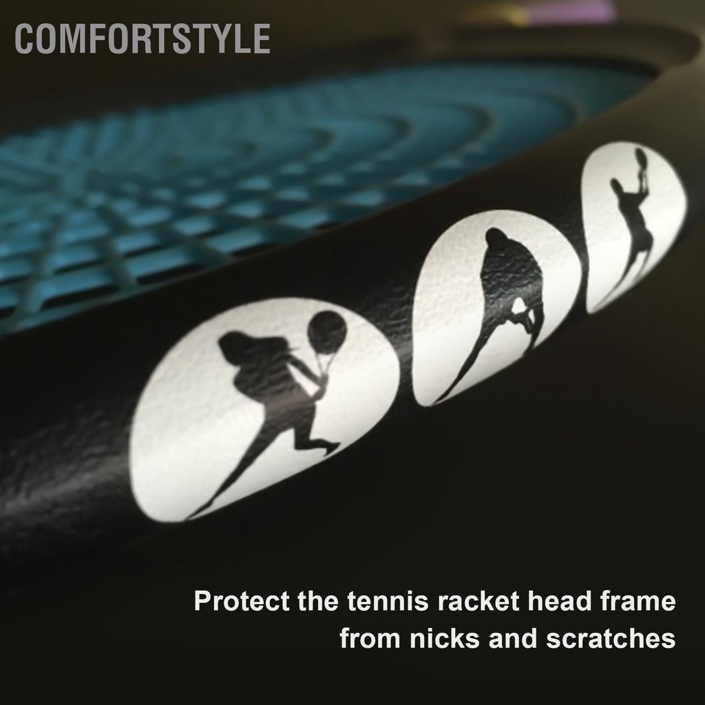 Comfortstyle Vợt Tennis Đầu Băng Chống Trầy Xước Khung Bảo Vệ PU Miếng Dán