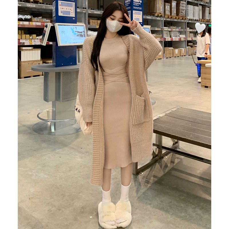 Áo Khoác cardigan Dệt Kim Dáng Rộng Thời Trang Thu Đông Cho Nữ