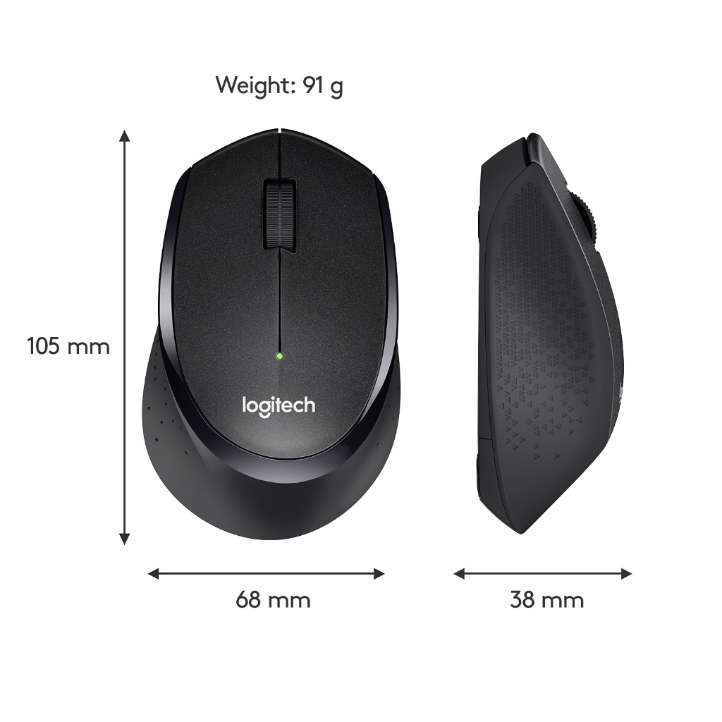 Chuột không dây Logitech M330 Silent Plus - Giảm ồn, USB, thuận tay phải, PC/ Laptop