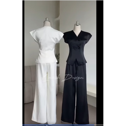 LAVISH DESIGN Set nữ S741 Áo 1 hàng nút và Quần tây sang trọng, thanh lịch phù hợp đi làm, thời trang công sở