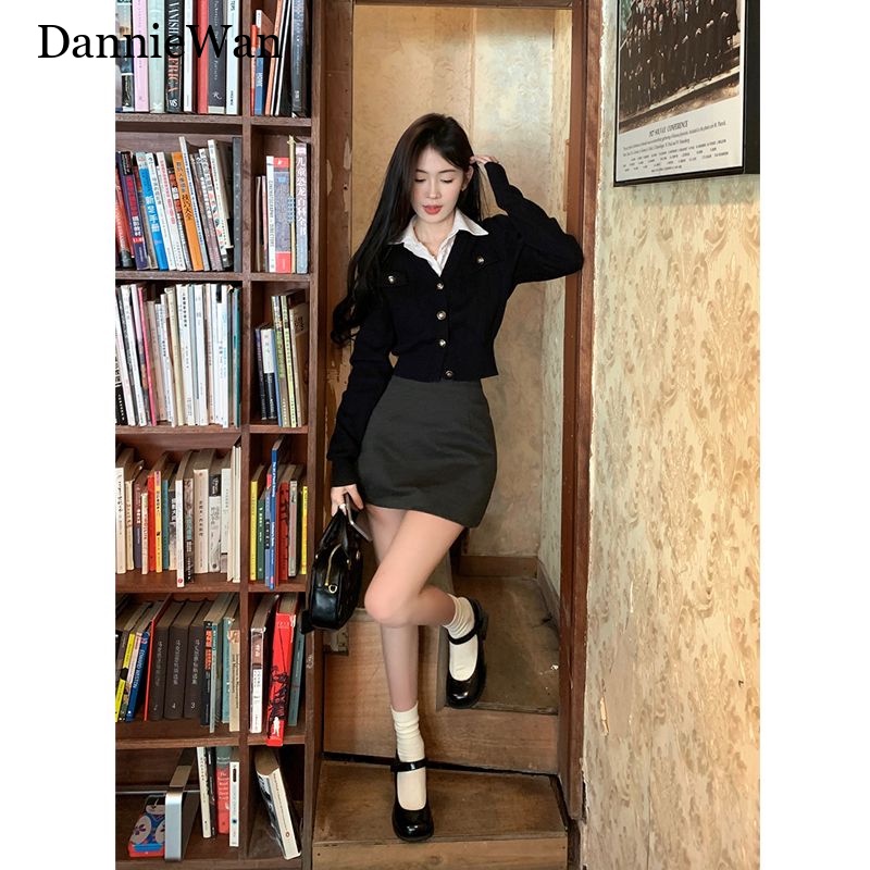 DannieWan Áo Len áo khoác cardigan áo cardigan Thời trang hàn quốc WMY23907DF 37Z230912