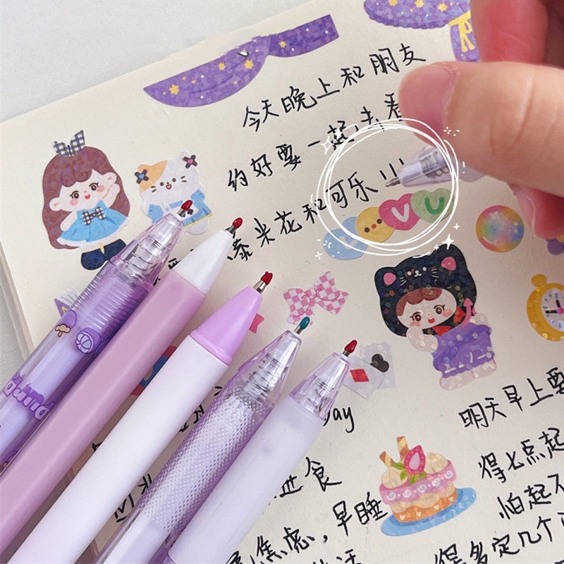 Set 6 Bút Bi Ngòi 0.5mm Mực Đen Nhanh Khô