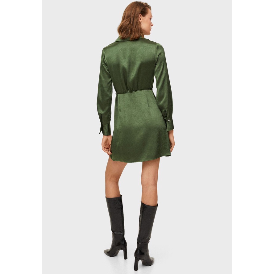 Đầm Đắp Tà Xanh Rêu M.a.n.g.o