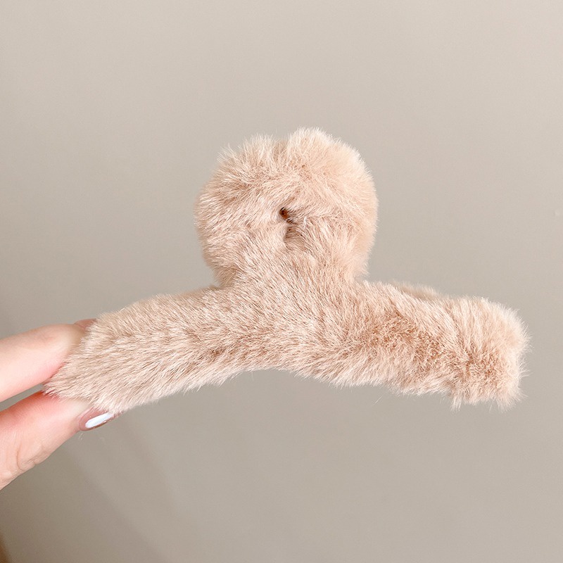 Kẹp Tóc Hình Cá Mập Phủ Lông Siêu Lớn Thời Trang Thu Đông