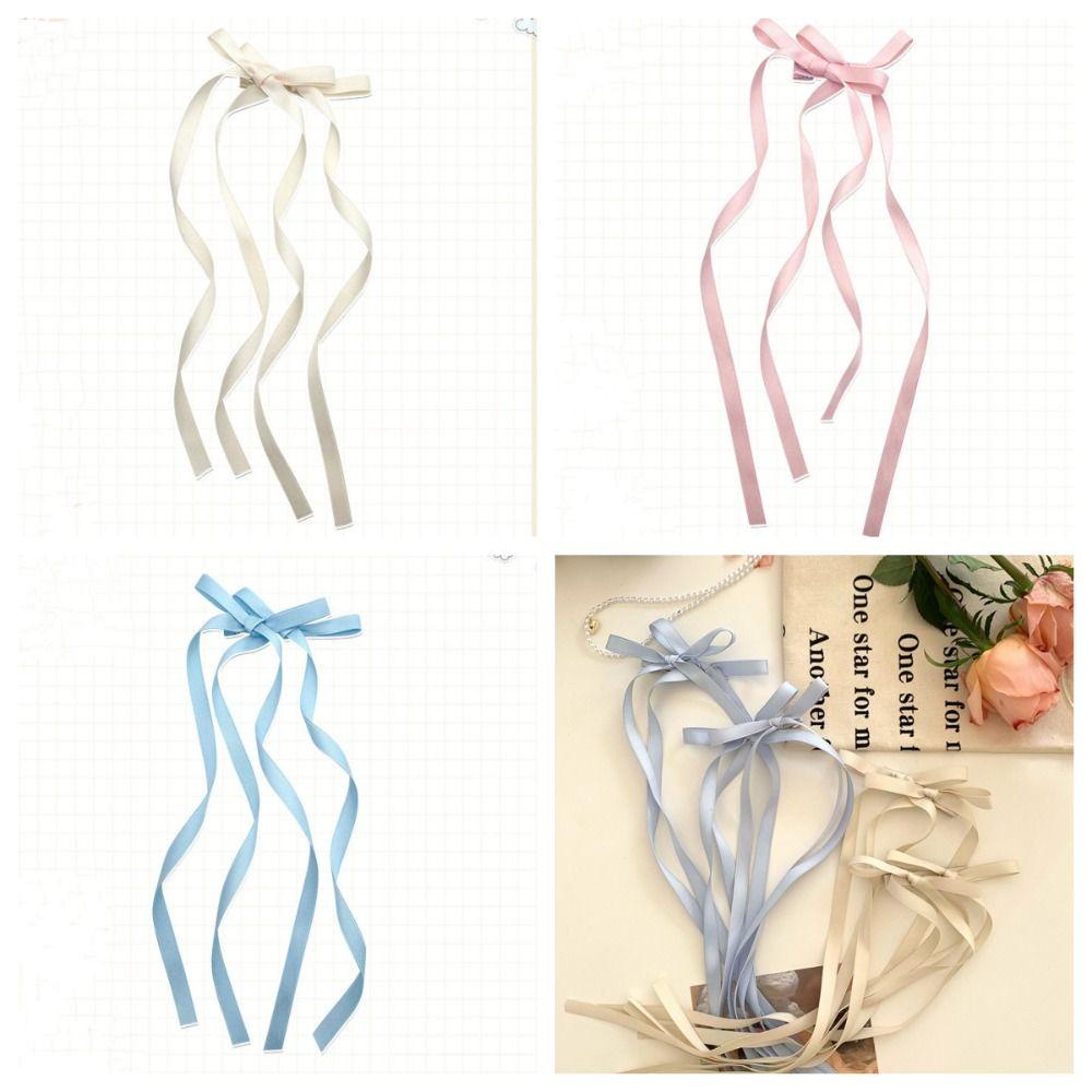 Dây Cột Tóc Ruy Băng Dài y2k Thắt Nơ Phong Cách lolita Nhật Bản Cho Nữ