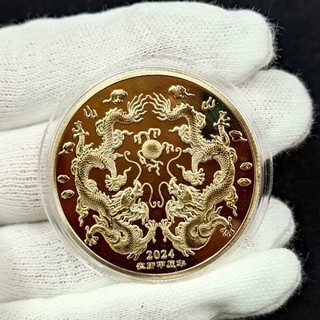 Rồng Kim Loại Mạ Vàng Bạc 2024 Trang Trí Năm Mới