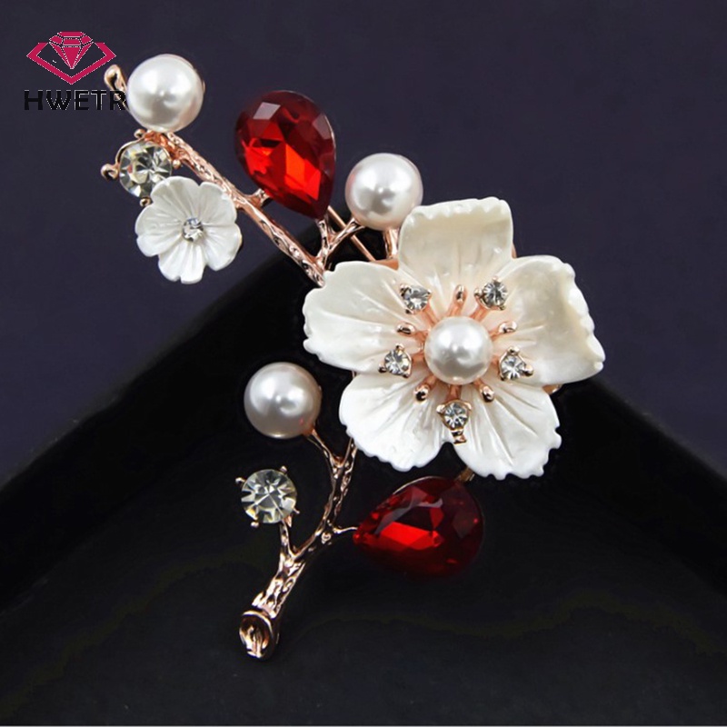 Ghim Cài Áo Hình Hoa Đính Ngọc Trai Nhân Tạo Thời Trang Mới