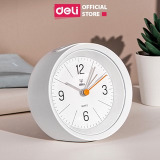 Đồng Hồ Báo Thức Để Bàn Có Đèn Đêm Deli - Thân Nhựa Kim Thiếc Cao Cấp Kiểu Dáng Tinh Tế - Có Nút Bấm Báo Lại Báo Thức