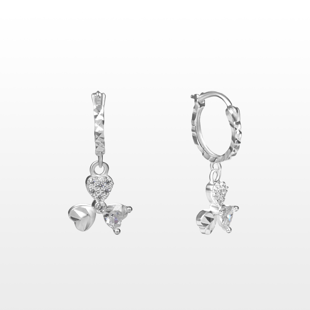 Bông tai bé gái hoops cỏ 3 lá cho bé gái - SB30556