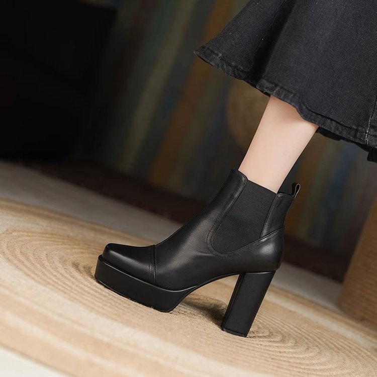 Giày Bốt Cao Gót Chống Thấm Nước Thiết Kế Trẻ Trung Hợp Thời Trang