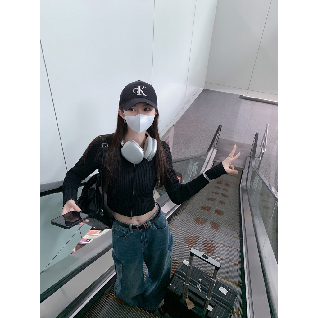 Áo cardigan Dệt Kim Dài Tay Dáng Ôm Phối Khóa Kéo Đôi Thời Trang Thu Đông Hàng Mới 2023 Dành Cho Bạn Nữ