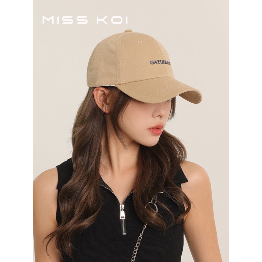 Mũ Lưỡi Trai misskoi  Mũ Lưỡi Trai Vành Rộng Thêu Hình Mái Vòm Phong Cách Nổi Tiếng Bốn Mùa Dễ Phối Đồ Phong Cách Cặp Đôi