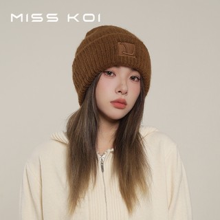 Misskoi  Mũ Len Dày Dặn Dáng Rộng Thời Trang Thu Đông Cho Nữ
