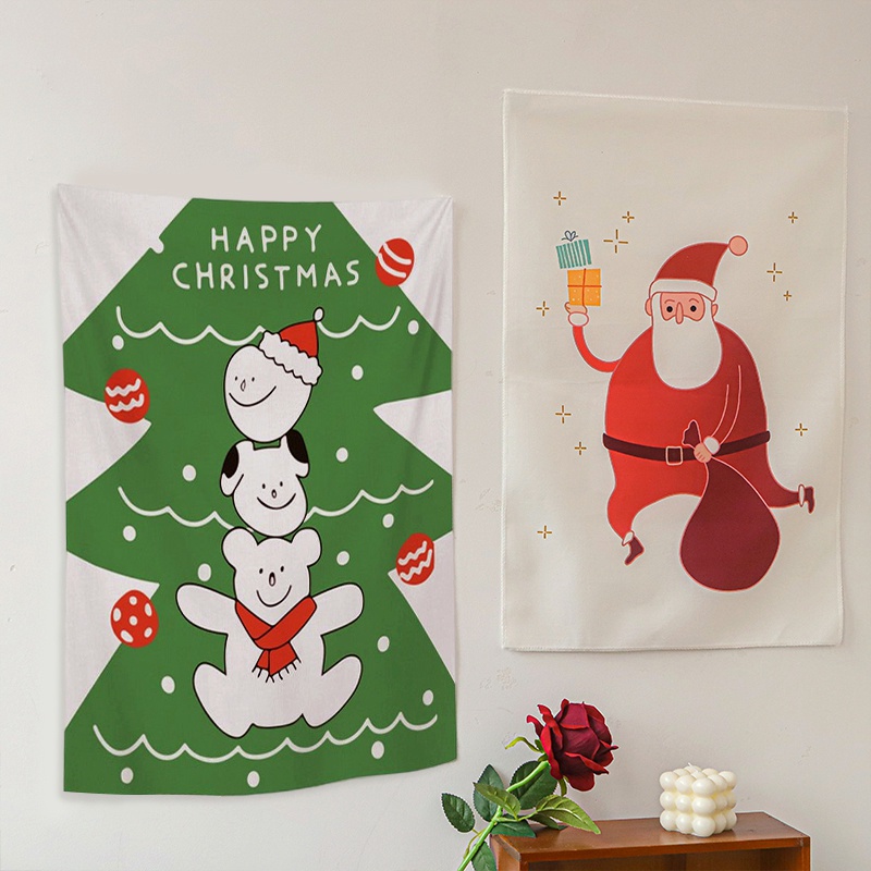 Thảm Vải Treo Tường Trang Trí Giáng Sinh Dễ Thương