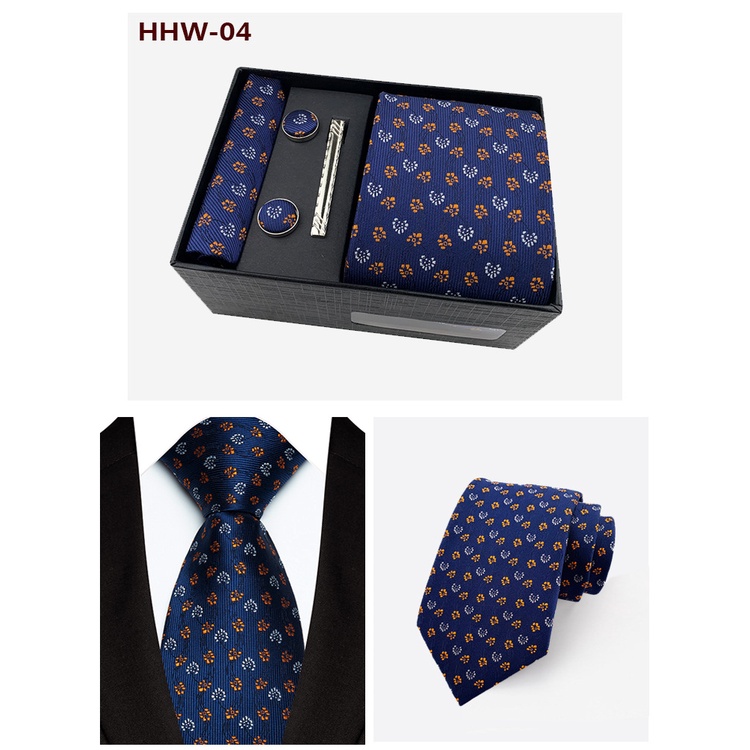 Efan set Cà Vạt 8cm + Hộp Quà Tặng Trang Trọng Cho Nam