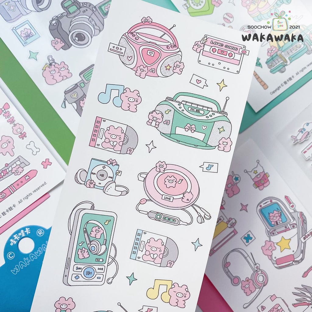 Thẻ Dán Trang Trí Sổ Tay Hình Chú Heo Dễ Thương Xinh Xắn