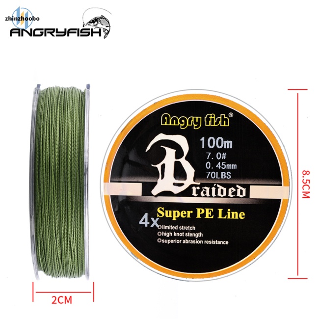 Zhin Cuộn Dây Câu Cá pe Bện 4 Sợi 100m / 109yds 10lb-80lb Siêu Chắc Chắn