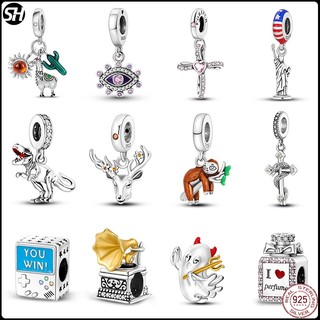 Charm pandora hạt mạ bạc 925 dùng làm trang sức