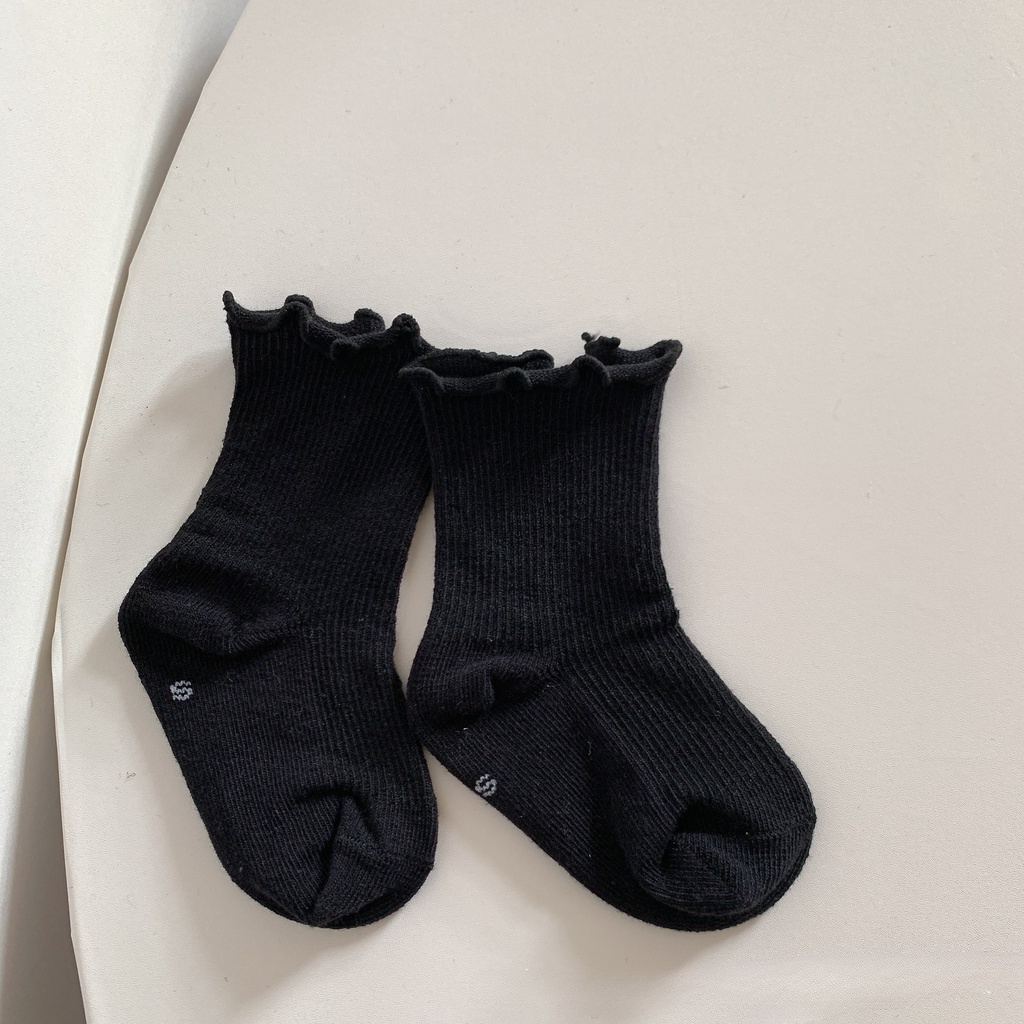 Vớ cotton Mỏng Màu Trơn Kiểu Công Chúa Dành Cho Bé Gái 1-5 Tuổi
