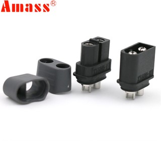Jack XT60 đen chính hãng Amass có nắp che.