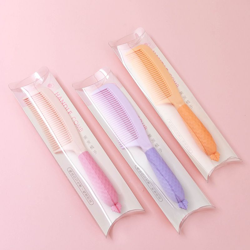 Lược chải tóc răng dày màu Pastel hình Lá Phong đơn giản dễ thương 22cm