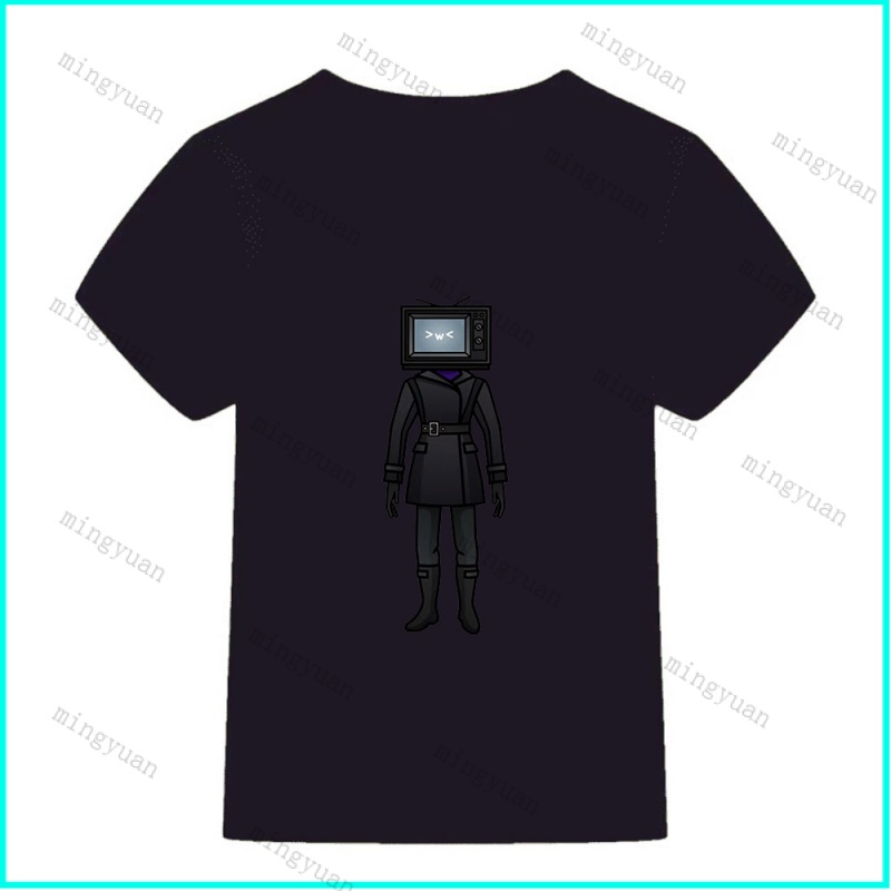 Áo Thun Ngắn Tay Dáng Rộng In Hình Mingyuan Tv Skibidi Toilet Cho Thanh Thiếu Niên