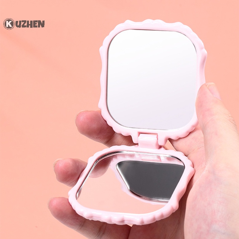 Kuzhen Gương Trang Điểm Dạng Gập Hình Tròn Nhỏ Gọn Hình Bướm vintage Dễ Thương Cho Nữ