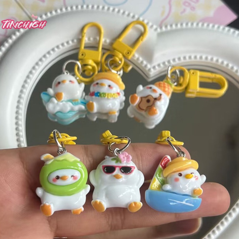 Móc Chìa Khóa / Túi Xách / Điện Thoại Hình Chú Vịt Dễ Thương Dùng Làm Quà Tặng Cho Bạn Gái