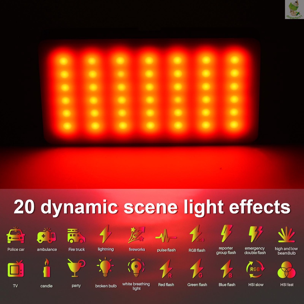 Đèn led rgb 2500k-9000k 20 Hiệu Ứng Xây Dựng Với Pin Có Giá Đỡ Cho selfie live stre came-9.7