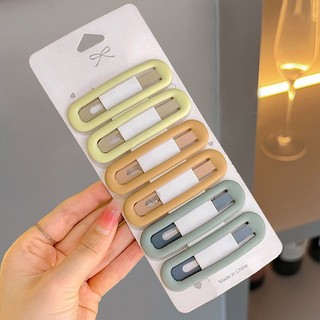 Kẹp tóc mái hình chữ nhật dễ thương phong cách hàn quốc, kẹp tóc Y2K cute thiết kế thời trang đơn giản