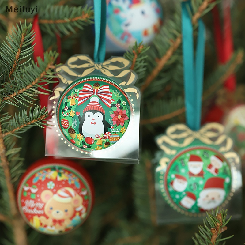 Hộp Đựng Kẹo / Cây Thông Noel Hình Bóng Tròn Bằng Thiếc Độc Đáo Trang Trí Cây Thông Giáng Sinh