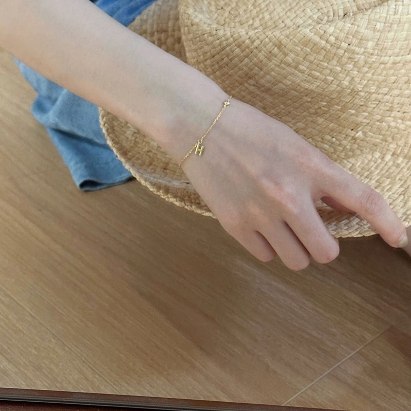 Vòng Tay Mặt Chữ h Đính Đá zircon Đơn Giản Thời Trang Cao Cấp Dành Cho Nữ