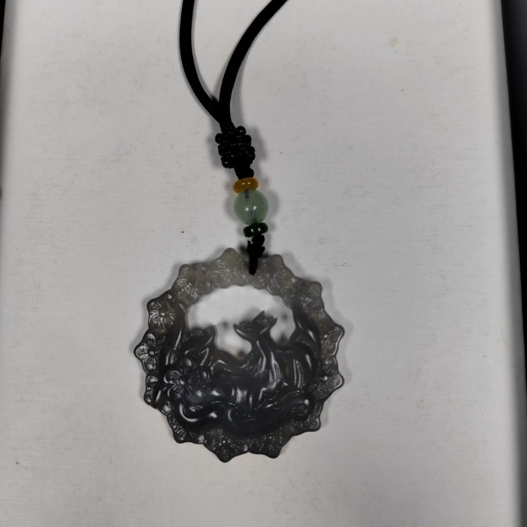 Xiuyu Dây Chuyền Mặt Hình Cáo Đá Ngọc Bích Tự Nhiên Tùy Chỉnh