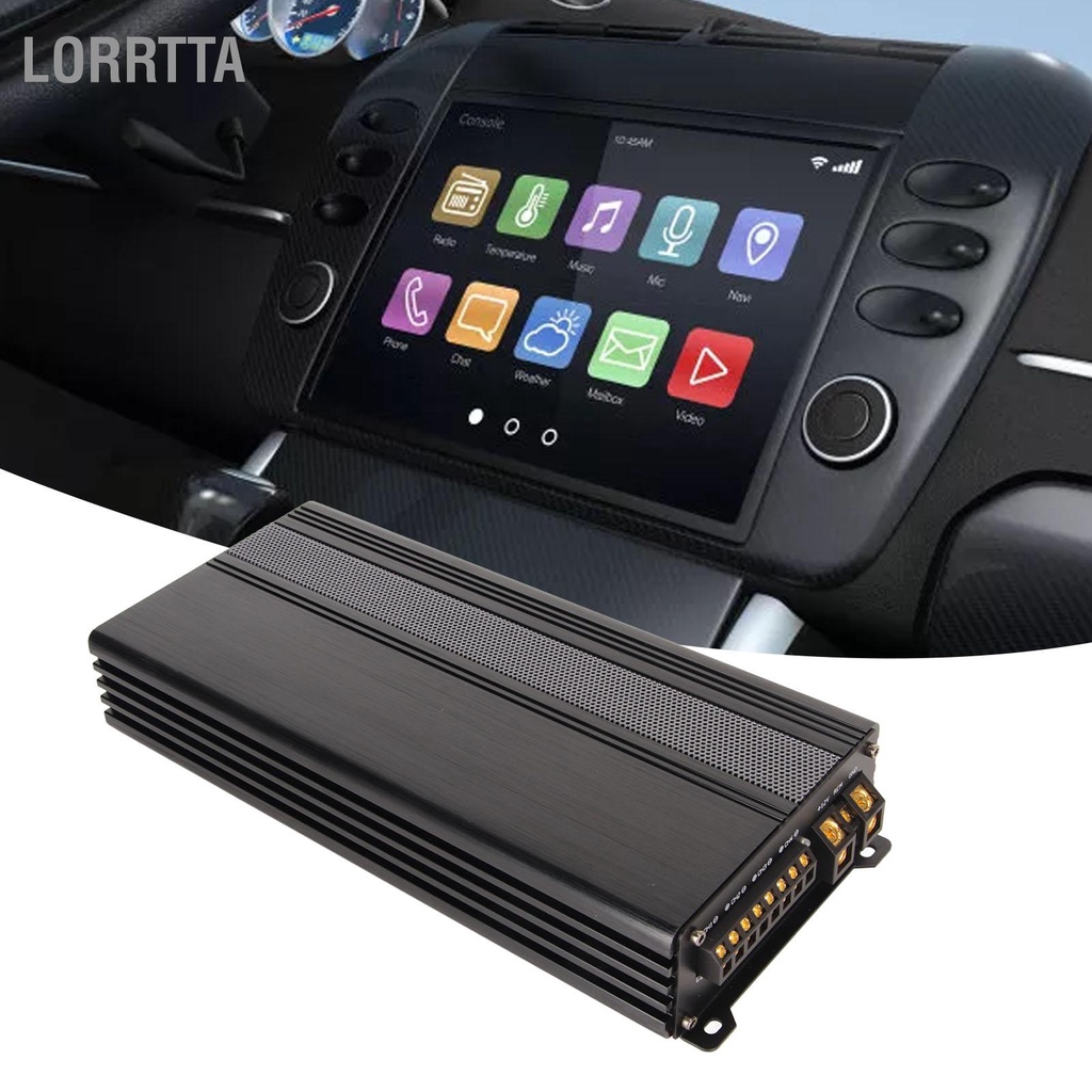 Lorrtta Bộ khuếch đại ô tô 4CH Class AB 400W 4 Ohms công suất 12V có thể kết nối cho loa Loa siêu trầm