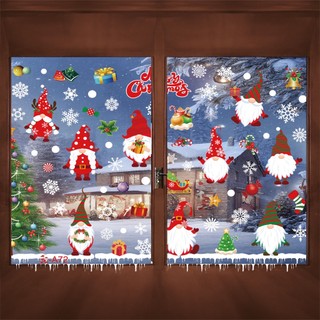 Decal noel – hít tĩnh điện dán kính nhiều ông già noel 05