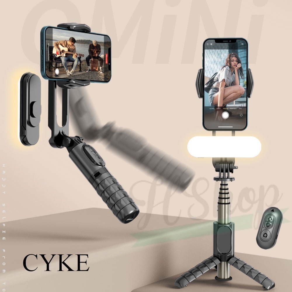 Gymbal CYKE Q09 Đa Năng Kiêm Gậy Chụp Ảnh, Trod Có Apps Hỗ Trợ Quay Vlog, Tiktok