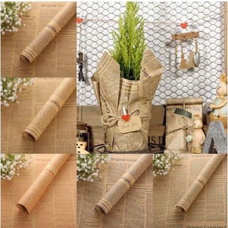 Giấy gói hoa - gói quà cỡ lớn vintage họa tiết tờ báo cũ cổ điển 50x70cm