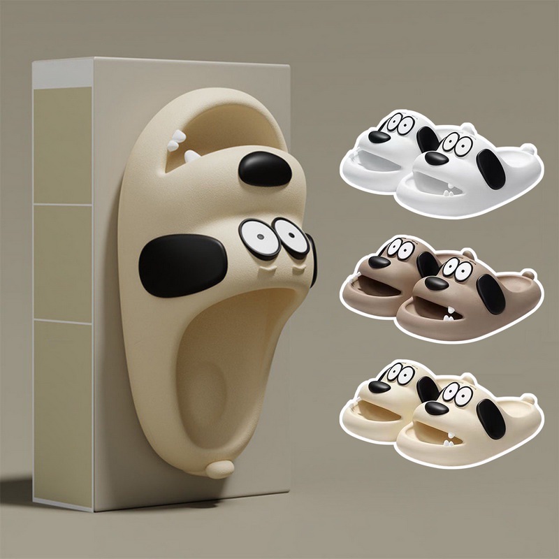 Dép Đi Trong Nhà Đế Dày Chống Trượt Thoải Mái In Hình Chó Pug Hoạt Hình Thời Trang Mùa Hè Cho Cặp Đôi