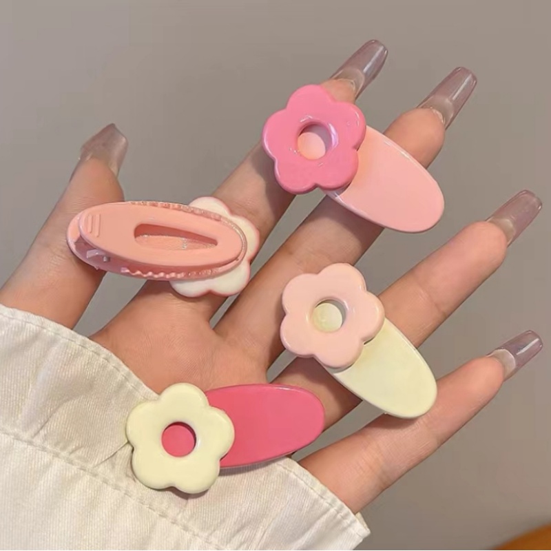 Kẹp Tóc Hình Bông Hoa Nhiều Màu Sắc Phong Cách Hàn Quốc Dễ Thương Dành Cho Bé Gái