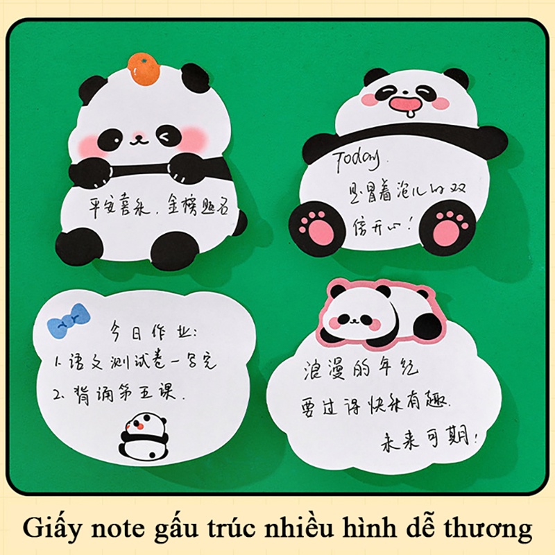 Giấy nhớ ghi chú hình chú gấu trúc PANDA xinh xắn dễ thương, note gấu trúc cute nhiều sắc màu