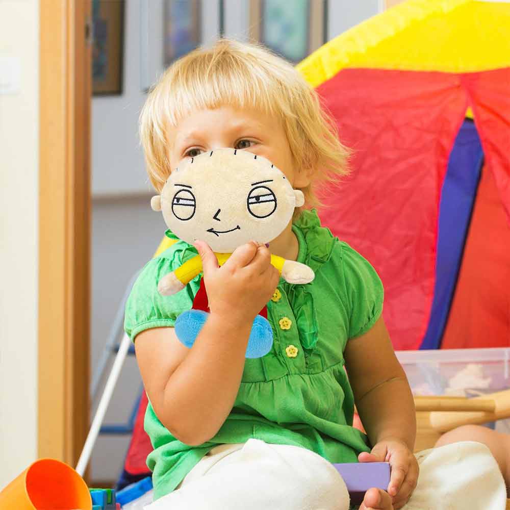 Large Family Guy Stewie Griffin Red Overalls Plush Stuffed Toy
