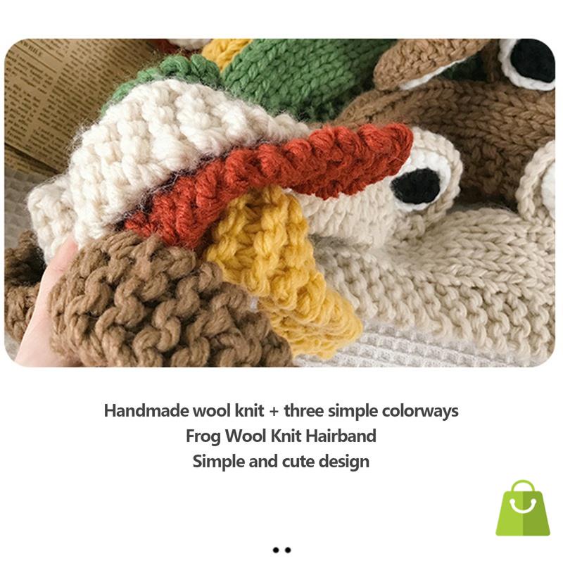 Mũ Len Dệt Kim Hình Chú Ếch Dễ Thương Thời Trang Mùa Đông Cho Bé Gái